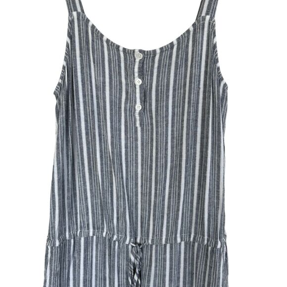 Rails Large Brooklyn Capri Jumpsuit Greenwich Striped Pockets Sleeveless Gray - Picture 2 of 10
